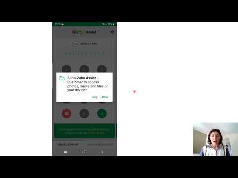 Accessing Zoho remote assistance on a phone or tablet