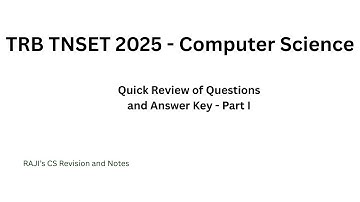 TRB TNSET CS 2025 Paper Questions & Answers @CSRevision