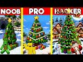 CHRISTMAS TREE House Build Battle In Minecraft - NOOB VS PRO CHALLENGE - Maizen Mizen Mazien Parody