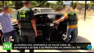 18/08/2022 Desmantelado taller ilegal de explosivos y detenido su propietario en Campos del Río