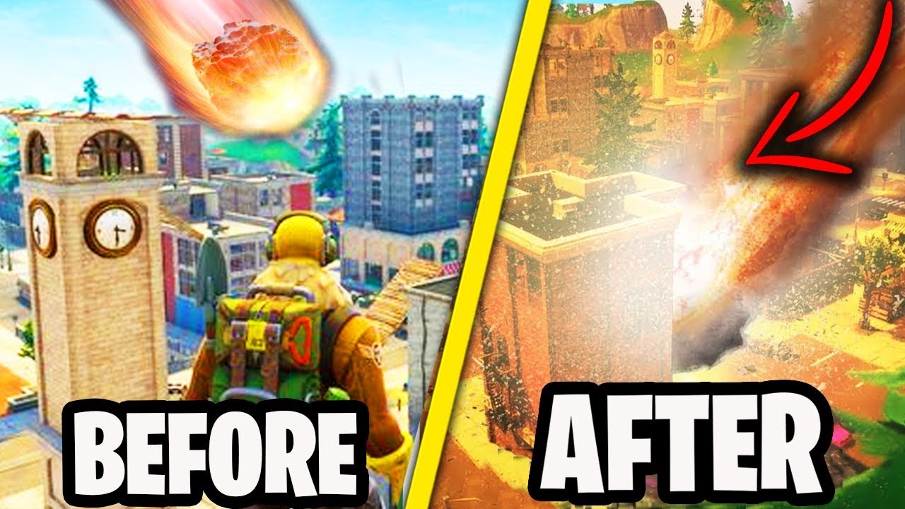 huge meteor easter egg to destroy tilted towers in fortnite 100 explained - easter egg fortnite fr