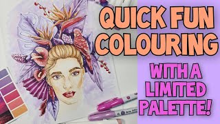 LIMITED COLOUR PALETTE With A Quick Fun Adult Colouring Page! 