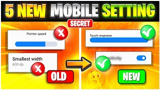 Top 5 Secret Mobile Settings 🔥| That Makes You One Tap King | Best Mobile Headshot Setting Free Fire