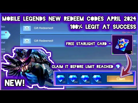 Mobile Legends Redeem Code April 20, 2024 - ML Diamond Code today + Free Starlight Card for May 2024