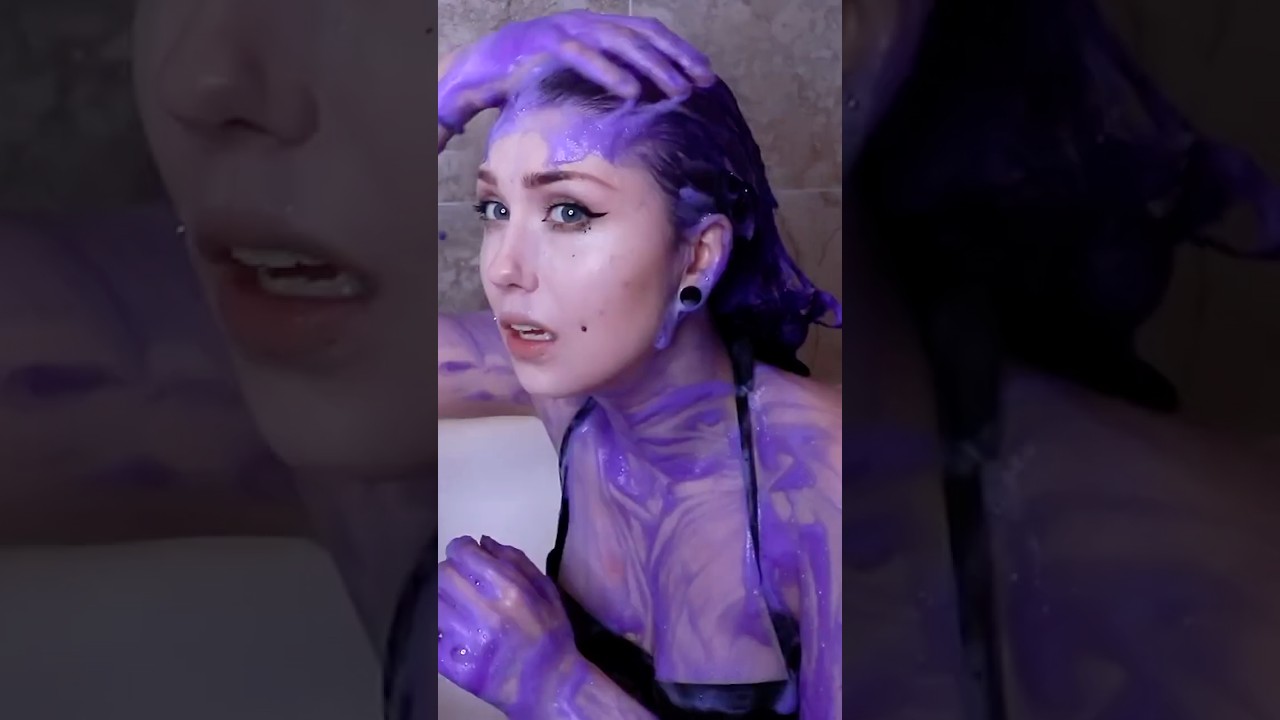 First time washing my purple hair.