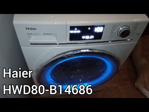 Видео: Haier угаагч хатаагч: HWD80-B14686, нарийн, өргөн угаагч хатаагч