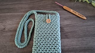 Easy! Crochet Phone Bag Tutorial For Beginners. Step by step crochet tutorial.