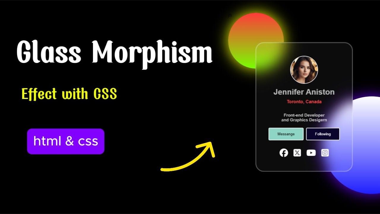 Glass morphism effect with css | how to make transparent image card ...