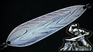 Fishing lure of Damascus steel