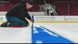 Arizona Coyotes' ice being painted, possibly for the last time