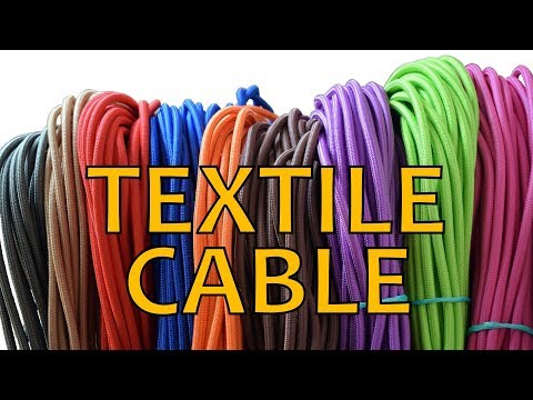 Textile cable. Fabric wire. Cloth covered wire. Lighting cable