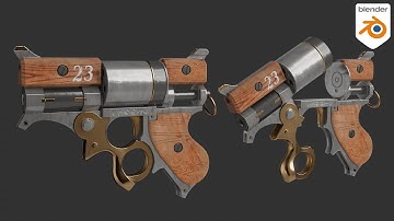 Steampunk Revolver in Blender - PART 2 - Timelapse