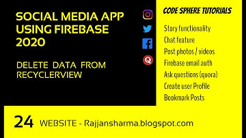 delete data from firebase realtime database || Social media app using firebase 2020