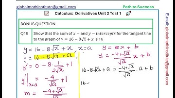 Calculus Question No One Could Answer Unit 2 Tangents and Normal Application MCV4U