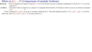 2 310   Uniqueness of analytic funtions