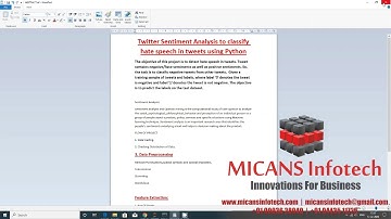 TWITTER SENTIMENT ANALYSIS TO CLASSIFY HATE SPEECH IN TWEETS  PYTHON PROJECT
