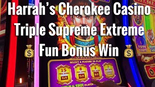 Harrahs Casino Cherokee Triple Supreme Extreme Slots  Bonus Win  Cherokee Casino NC Slot Machines