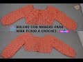 BOLERO CON MANGAS PARA NIÑA TEJIDO A CROCHET. | Labores Angélika |