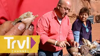 Eating Sheep S*** and Eyes!! | Bizarre Foods with Andrew Zimmern | Travel Channel