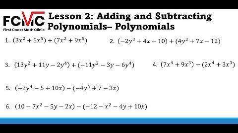 12-2: Adding and Subtracting Polynomials