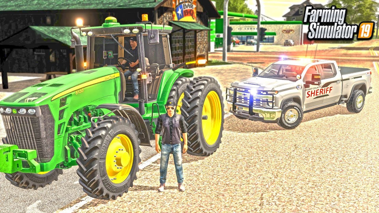 farming simulator 2019 latest news COUNTY SHERIFF PULLED ME OVER IN TRACTOR! (ROLEPLAY) | FARMING SIMULATOR 2019