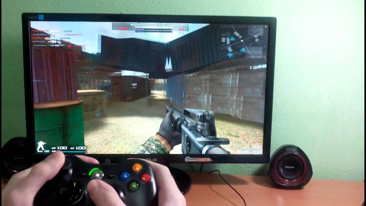 Playing Combat Arms with XBox 360 gamepad. World of Joysticks Emulator. YouTube
