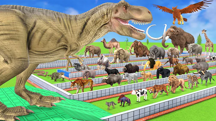 Mammoth Elephant Vs T-Rex Dinosaur Versus Wild Animals Epic Battle Animal Revolt Battle Simulator