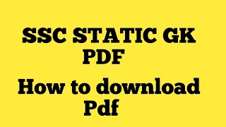 Ssc static gk pdf | Static gk pdf for ssc