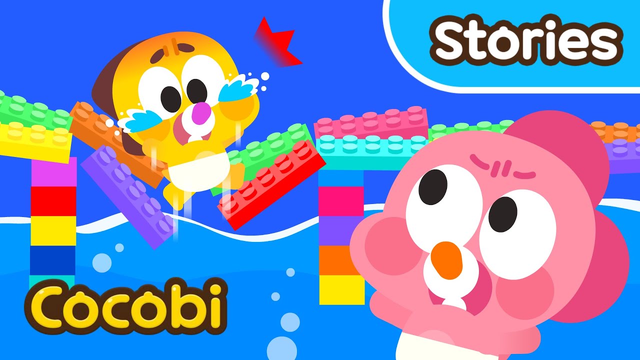 Осторожно! Идем по мостику из кубиков LEGO 😲 Мультфильм для детей | Cocobi