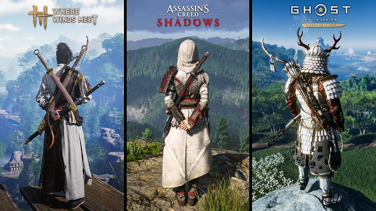 Where Winds Meet vs AC Shadows vs Ghost Of Tsushima - Details & Gameplay Comparison (Part - 2)
