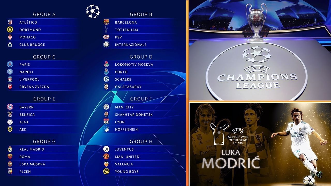 2018 to 2019 champions league groups