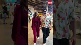 Rakul Preet Singh & Jackky Bhagnani Spotted At Mumbai Airport Red-Hot Airport Look