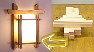 How to Make Stylish Wall Lights from Wood\\Simple Woodworking Project