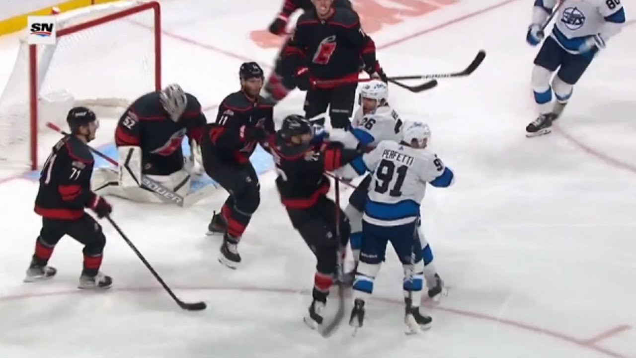 Scrum Ensues After Brett Pesce Punches Cole Perfetti
