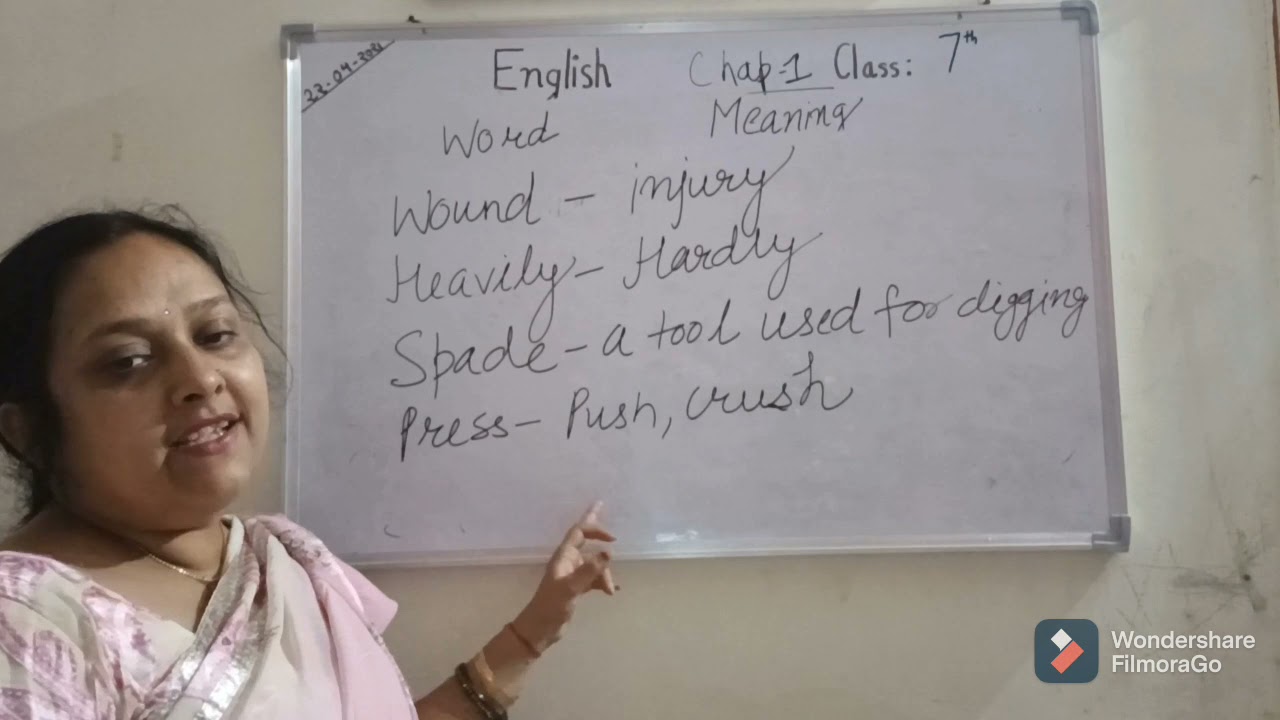 Class 7th English ch-3-questions word meaning and match the column