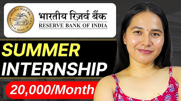 RBI Summer Internship 2026 for Students | 20,000 Stipend | Full Details