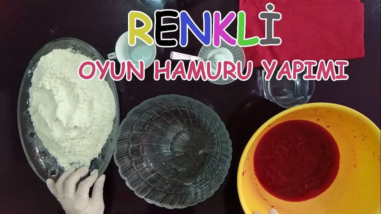 renkli oyun hamuru yapimi evde oyun hamuru yapimi