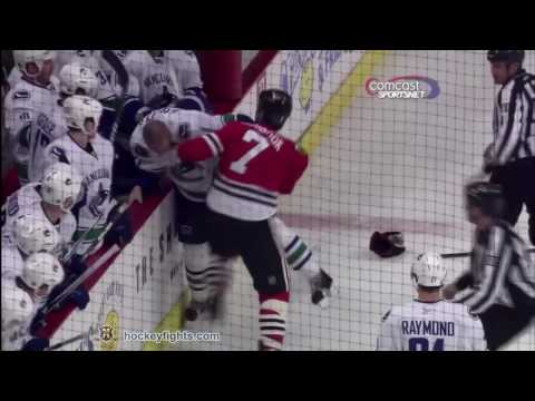 Andrew Alberts vs Brent Seabrook Mar 5, 2010