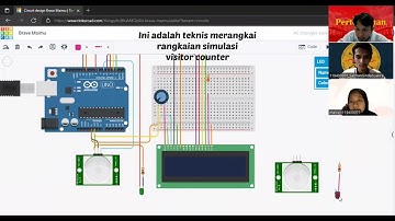 Rangkaian Simulasi Visitor Counter menggunakan Arduino - Tinkercad