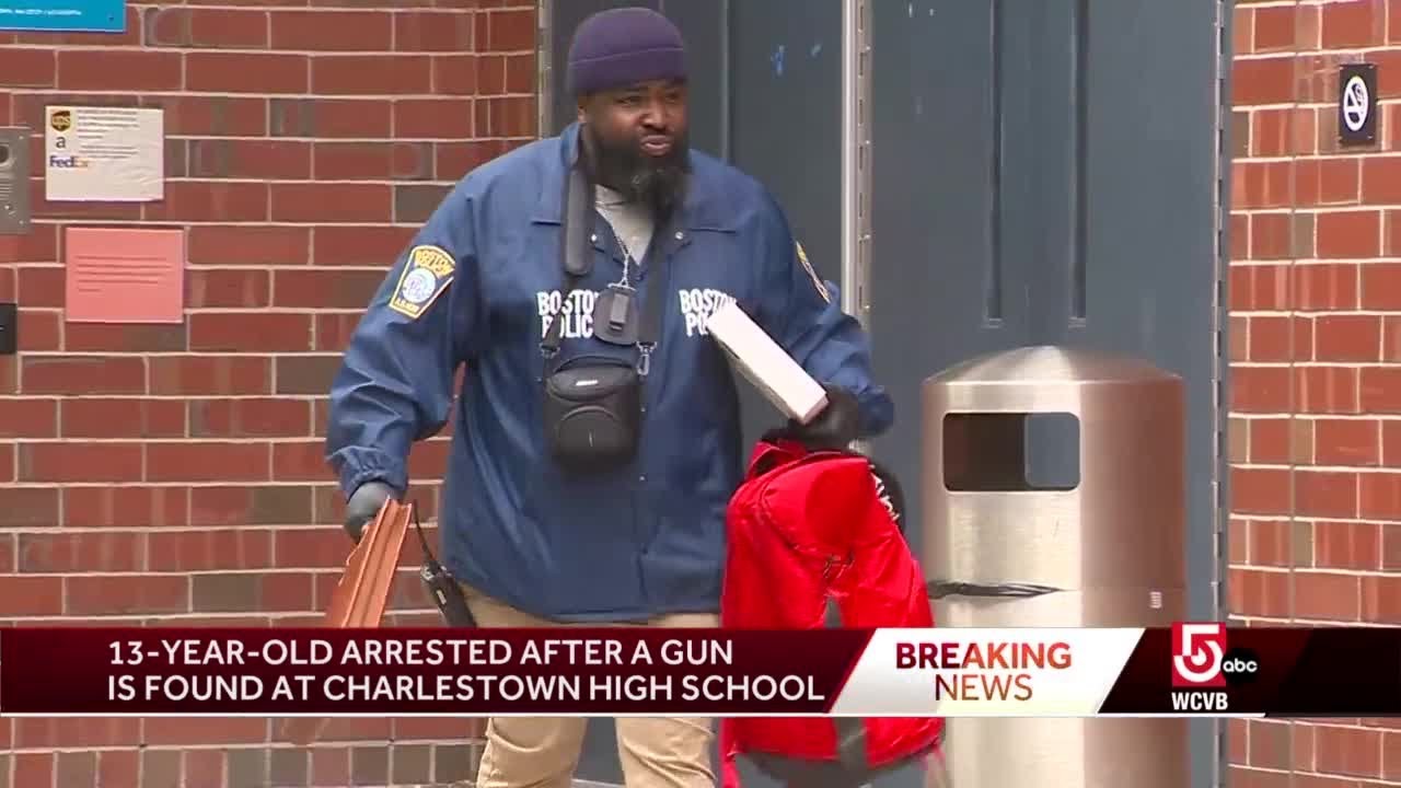 13-year-old arrested after gun found at Charlestown High School - YouTube