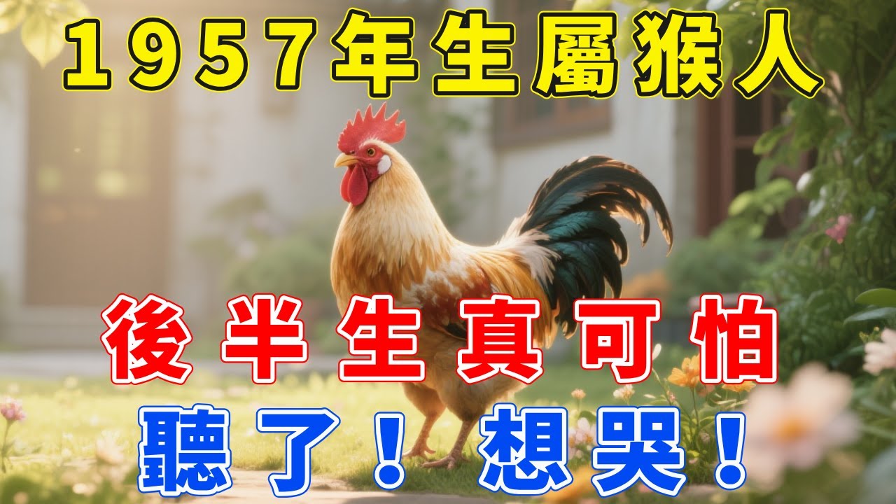 屬雞人，1957年丁酉年生，後半生太可怕！聽了！想哭！屬雞人不見此視頻，遺憾終身！【福慧生肖】#生肖 #運勢 #風水 #財運 #命理