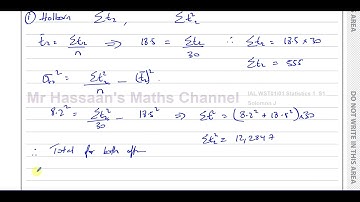 [12], AS/AL, (IAL), Statistics, (S1),-Solomon Paper J, Q4, Mean, Standard Deviation, Variance