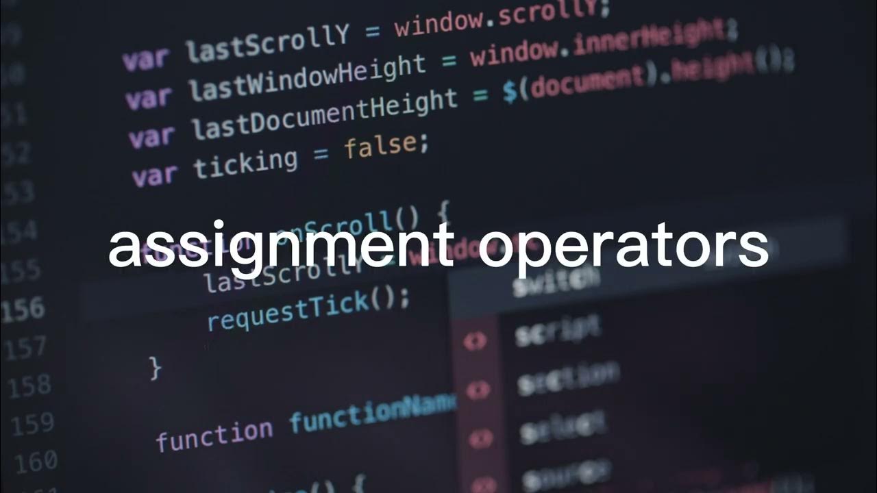 What is assignment Operators ? beginners - YouTube