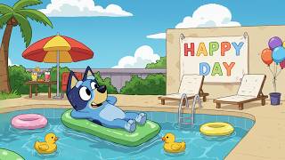 Bluey’s Lazy Summer Day by the Pool 🌴 Soft Lofi for Study &amp; Chill