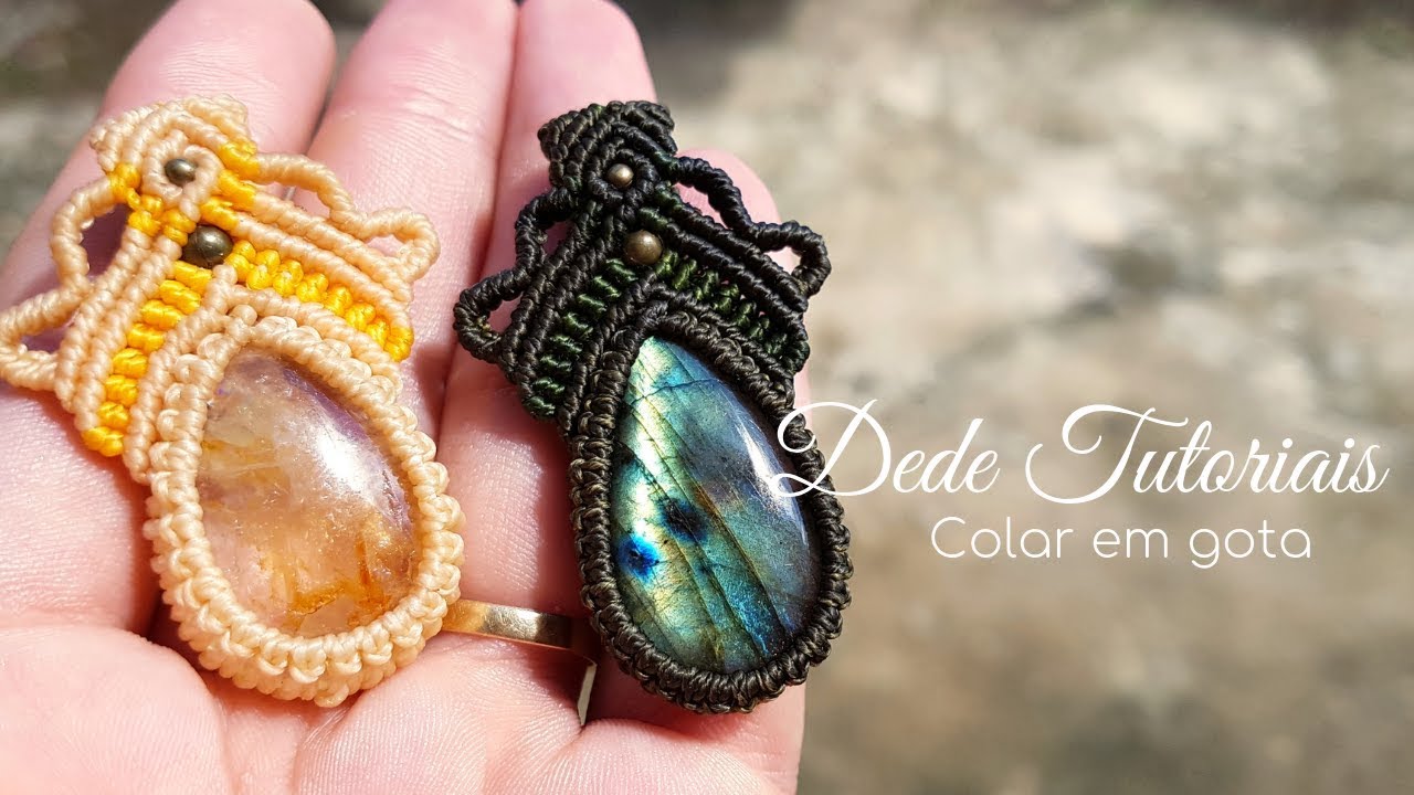 Dede Tutoriais | Como fazer colar com pedra em gota 