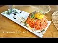 Salmon tartar with white sauce | 白汁三文鱼塔塔酱 | 美味的食谱 delicious recipe ASMR