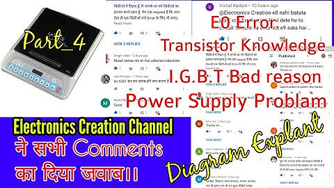 Induction Cooktop E0// Induction Cooktop Basic Info// With diagrame Explant and Comments (Hindi)