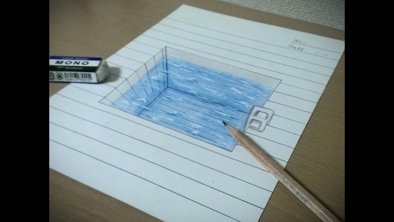 トリックアート ノートにプールを描く方法 3d Trick Art Youtube