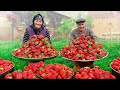 Tons of strawberries growing in this village making delicious jam and cake