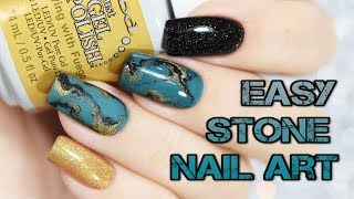 Easy Stone Nail Art / Легкий способ дизайна в виде камней.